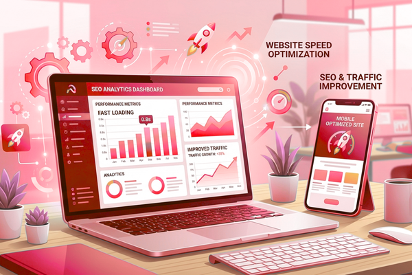 Optimized WordPress website with fast loading, SEO analytics, and mobile-friendly design