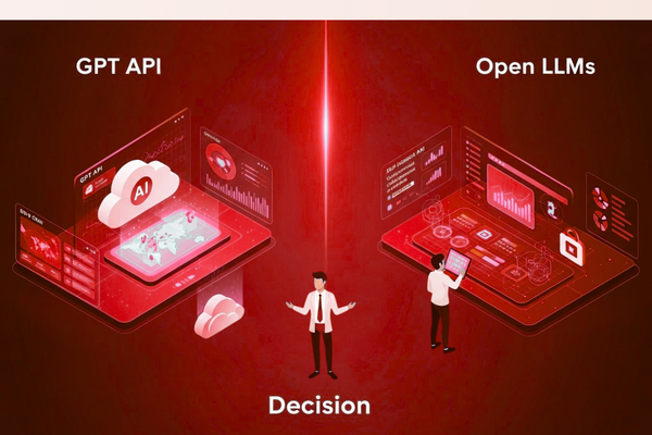 Business decision between GPT API and open-source LLMs for AI growth strategy
