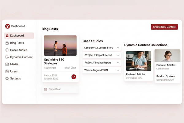 Webflow CMS dashboard managing blogs and dynamic content