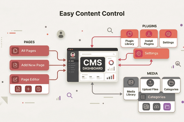 WordPress CMS structure with Easy Content Control text label