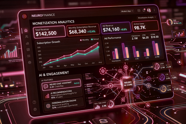 AI-powered mobile app monetization dashboard for iOS and Android apps