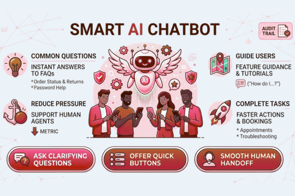An AI chatbot assistant automating customer support inside a mobile app