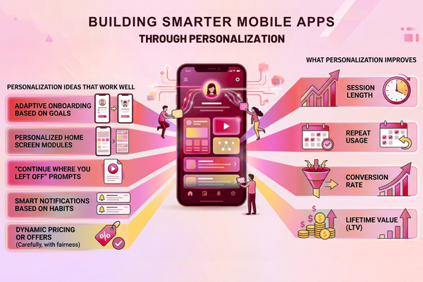 AI personalization and recommendation engine in a smart mobile app