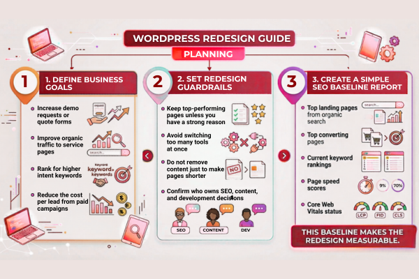 WordPress redesign planning and SEO audit checklist