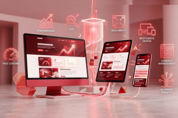 Responsive Webflow website representing performance, scalability, SEO, and business growth